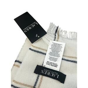 NWT Classic Ralph Lauren 70x 29 shawl scarf white and black striped soft cozy
